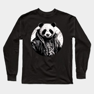 Cool Animals: Cartoon Vintage Funny Cool Panda Long Sleeve T-Shirt